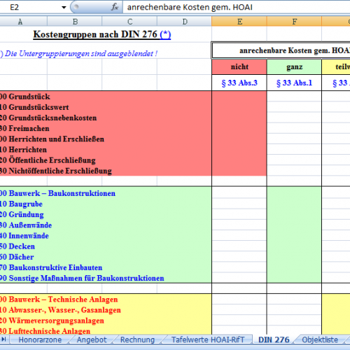 DIN276 - HOAI-Excel.de