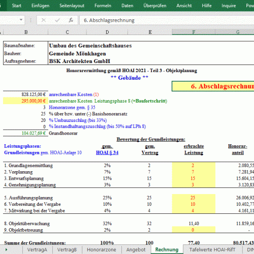 Rechnung - HOAI-Excel.de